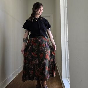 Vintage Floral Forest Skirt
